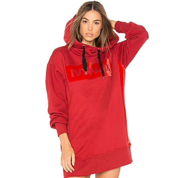 IVY PARK Jackets & Blazers - Ivy Park oversized velvet logo hoodie dress Large